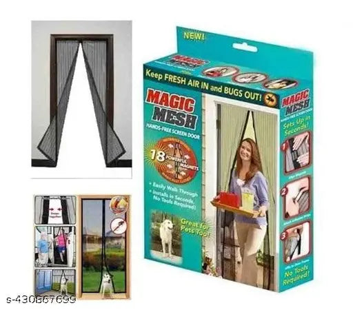 Polyester Magnetic Mosquito Net for Door | Mosquito Curtain for All Door Types & Sizes